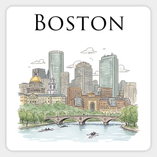 Boston Skyline Rowers on the Charles Magnet